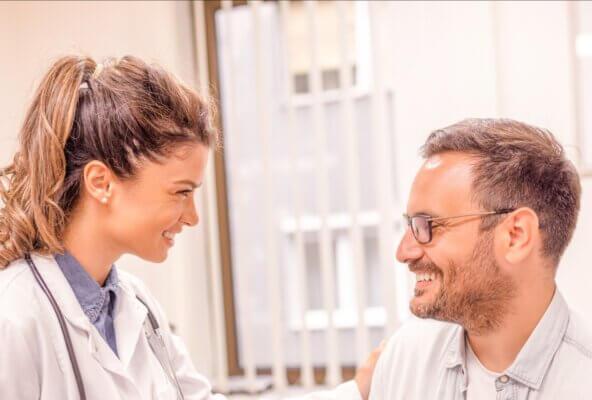 doctor and patient communicating