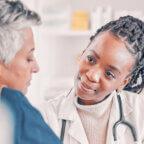 Physician educates a patient with patient education examples