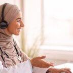 Physician answers "what is telehealth" during telemedicine appointment