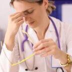female physician experiencing burnout